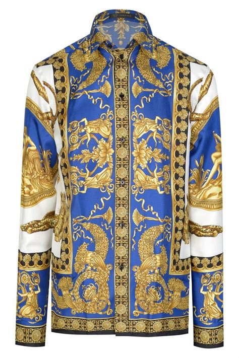 versace shirts blue|authentic versace shirts.